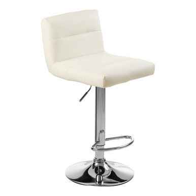 Baina White Seat Bar Stool With Chrome Base