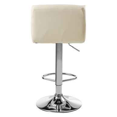 Baina White Seat Bar Stool With Chrome Base