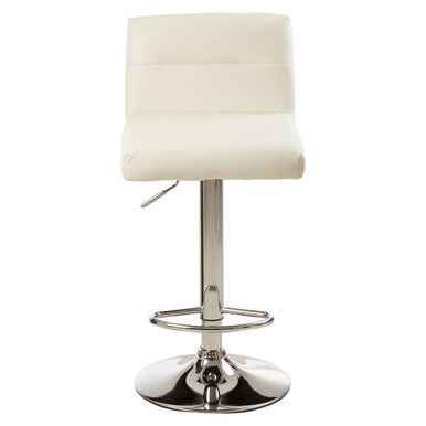 Baina White Seat Bar Stool With Chrome Base
