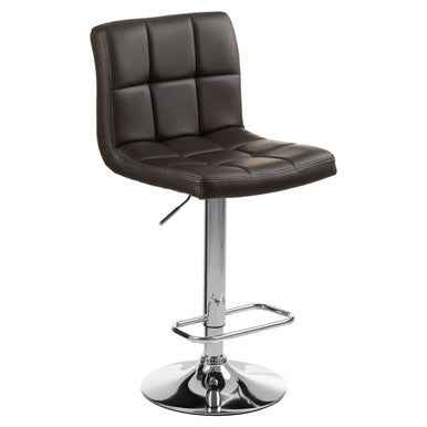 Baina Quilted Bar Stool With Chrome Base