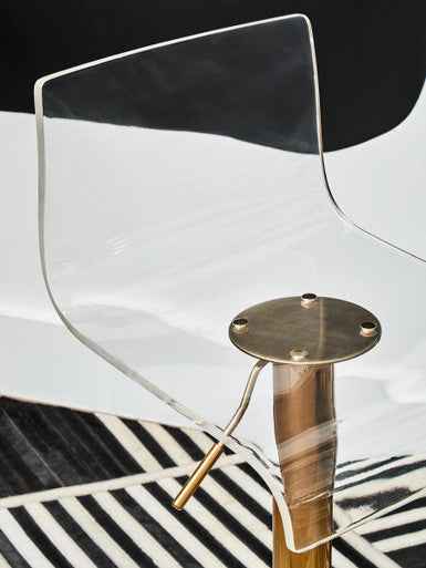 Baina Clear Acrylic Seat Bar Stool With Gold Base