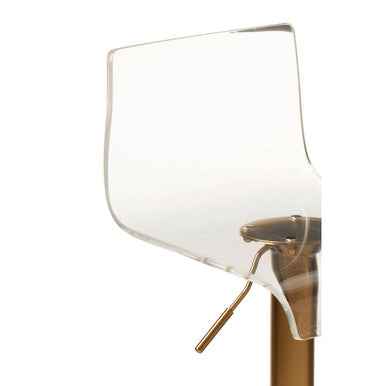 Baina Clear Acrylic Seat Bar Stool With Gold Base
