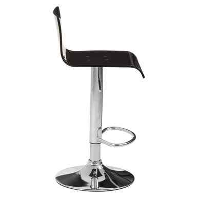Baina Black Acrylic Bar Stool with Chrome Base.