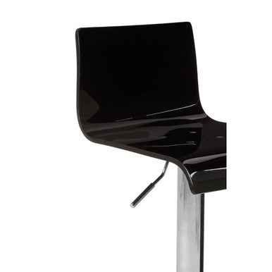Baina Black Acrylic Bar Stool with Chrome Base.
