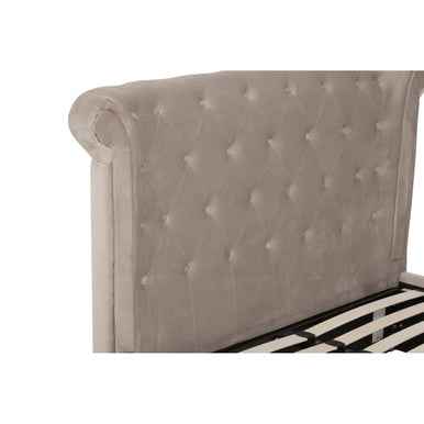 Edison Mink Velvet Ottoman Double Bed