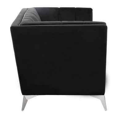 Hansa Two Seat Black Velvet Sofa