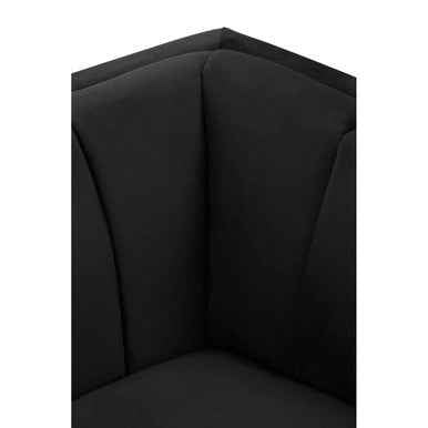 Hansa Two Seat Black Velvet Sofa