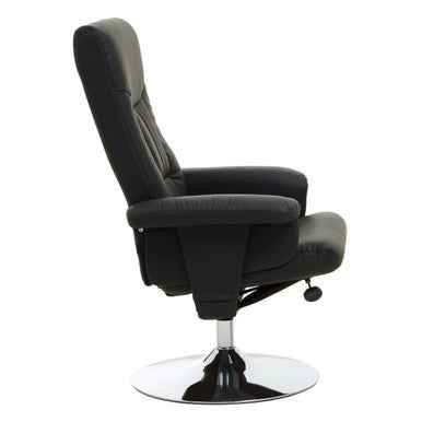 Denton Black Leather Effect Recliner