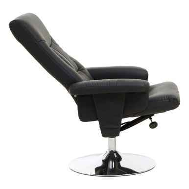 Denton Black Leather Effect Recliner