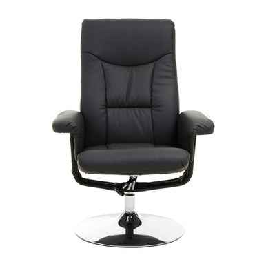 Denton Black Leather Effect Recliner
