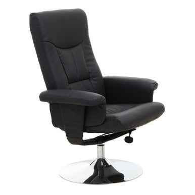 Denton Black Leather Effect Recliner