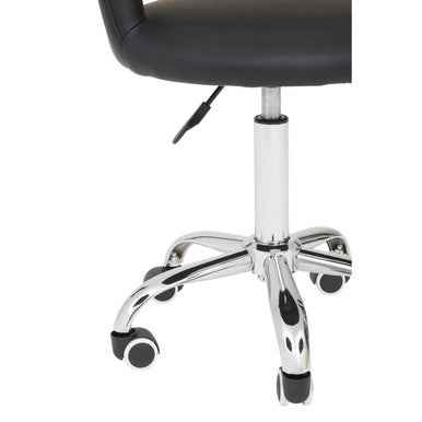 Fionna Black Pu Home Office Chair With Curved Back