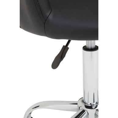 Fionna Black Pu Home Office Chair With Curved Back
