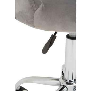 Fionna Grey Velvet Home Office Chair With Curved Back