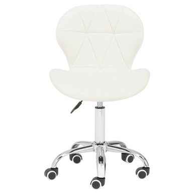 Franki White Velvet Quilted Home Office Chair