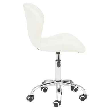 Franki White Velvet Quilted Home Office Chair