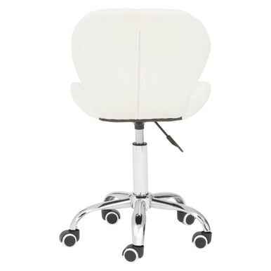 Franki White Velvet Quilted Home Office Chair