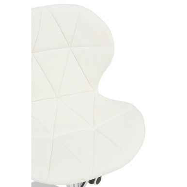 Franki White Velvet Quilted Home Office Chair