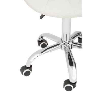 Franki White Velvet Quilted Home Office Chair