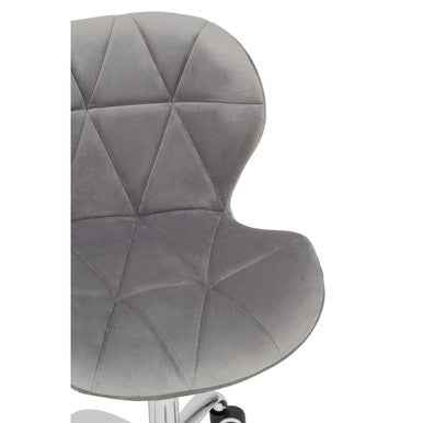Franki Grey Velvet Quilted Home Office Chair