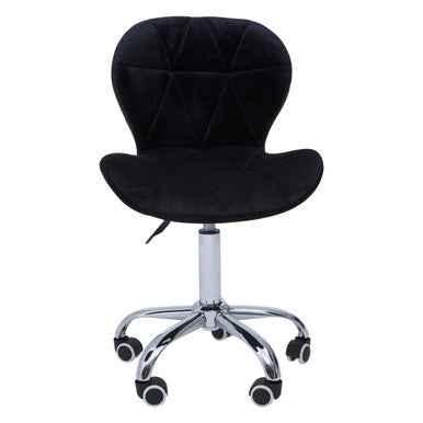 Franki Black Velvet Quilted Home Office Chair