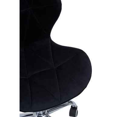 Franki Black Velvet Quilted Home Office Chair
