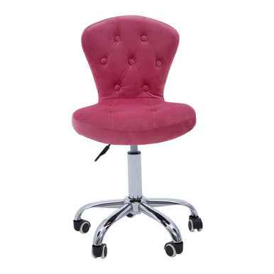 Fayth Pink Velvet Buttoned Home Office Chair