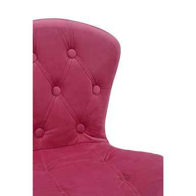 Fayth Pink Velvet Buttoned Home Office Chair