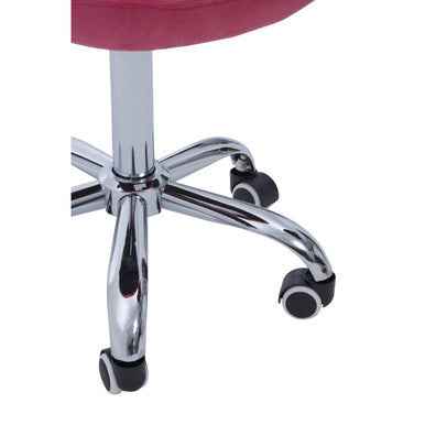 Fayth Pink Velvet Buttoned Home Office Chair