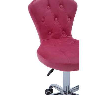 Fayth Pink Velvet Buttoned Home Office Chair