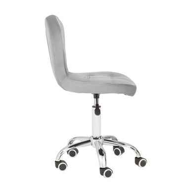Fayth Grey Velvet Buttoned Home Office Chair