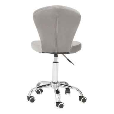 Fayth Grey Velvet Buttoned Home Office Chair