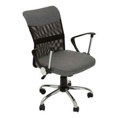 Fenix Grey Home Office Chair With Chrome Arms