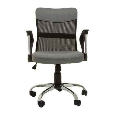 Fenix Grey Home Office Chair With Chrome Arms