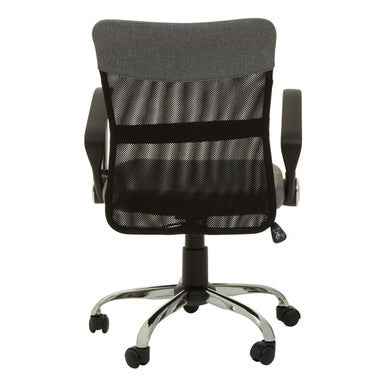 Fenix Grey Home Office Chair With Chrome Arms