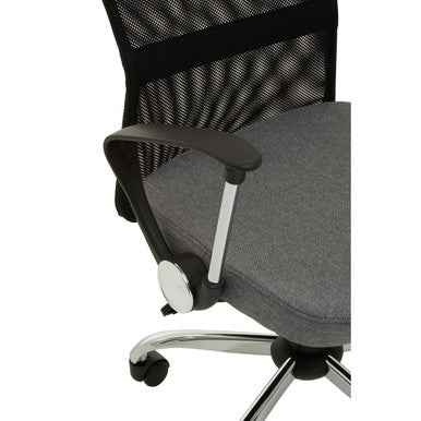 Fenix Grey Home Office Chair With Chrome Arms