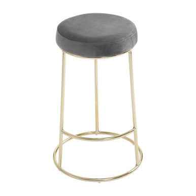 Manhattan Grey Velvet Bar Stool