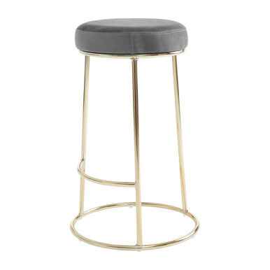 Manhattan Grey Velvet Bar Stool