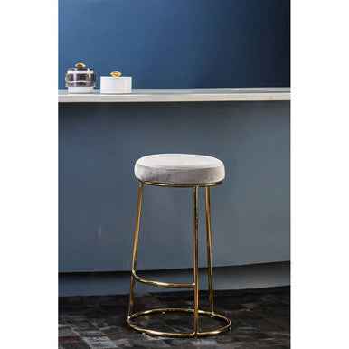 Manhattan Grey Velvet Bar Stool