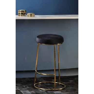 Manhattan Black Velvet Bar Stool