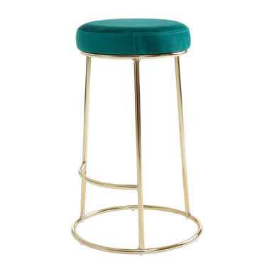 Manhattan Green Velvet Bar Stool
