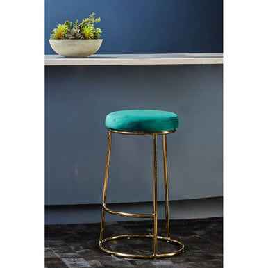 Manhattan Green Velvet Bar Stool
