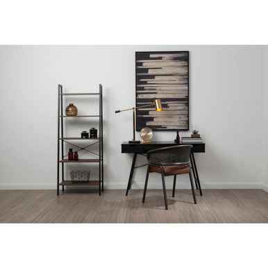 Bradbury Five Tier Dark Oak Veneer Ladder Shelf Unit