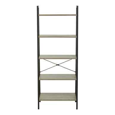 Bradbury Five Tier Grey Oak Veneer Ladder Shelf Unit