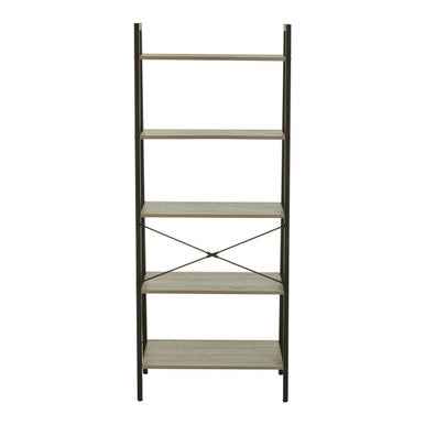 Bradbury Five Tier Grey Oak Veneer Ladder Shelf Unit