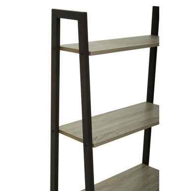 Bradbury Five Tier Grey Oak Veneer Ladder Shelf Unit