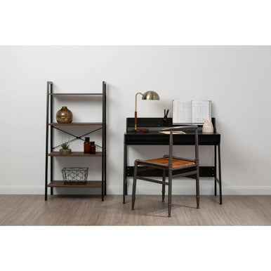 Bradbury Four Tier Dark Oak Veneer Ladder Shelf Unit