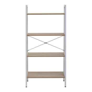 Bradbury Four Tier Natural Oak Veneer Ladder Shelf Unit