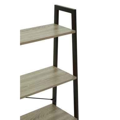 Bradbury Four Tier Grey Oak Veneer Ladder Shelf Unit