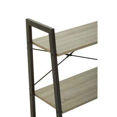 Bradbury Three Tier Grey Oak Veneer Ladder Shelf Unit